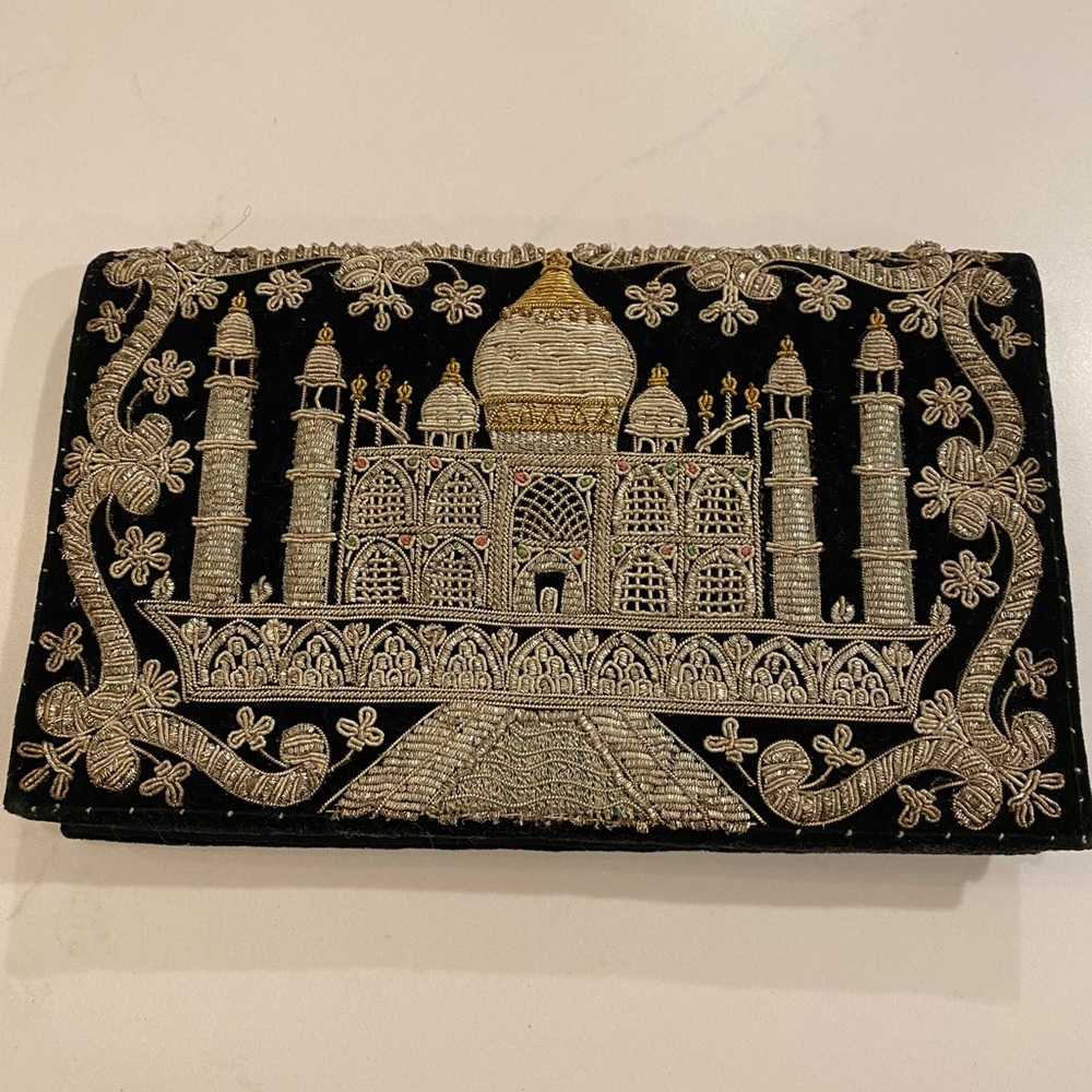 Beautiful bag from New Delhi. All metal design. Velvet and satin